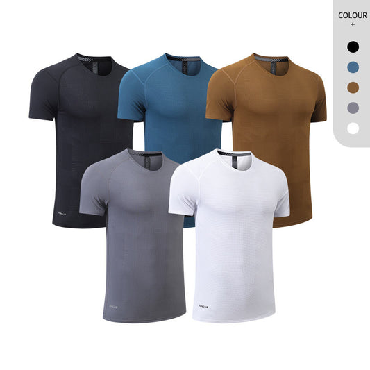 Gym Men Workout Shirt Round Neck Casual Dry Fit Active Shirts Fitness Sport Clothes for Men T Shirt