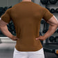 Gym Men Workout Shirt Round Neck Casual Dry Fit Active Shirts Fitness Sport Clothes for Men T Shirt