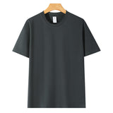 HEALY Men's 230g Cotton Knitted Short-sleeved Summer Fashion Brand Clothing Base White T-shirt, Couple's Style T-shirt