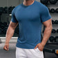 Gym Men Workout Shirt Round Neck Casual Dry Fit Active Shirts Fitness Sport Clothes for Men T Shirt